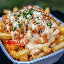 Loaded shrimp Mac n' Cheese Fries