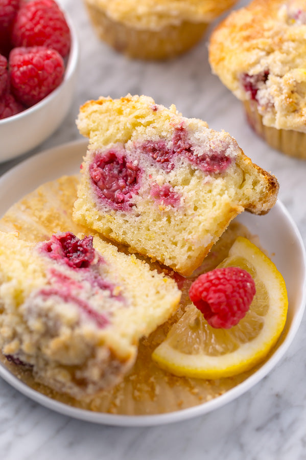 Lemon Raspberry Crumble Muffins