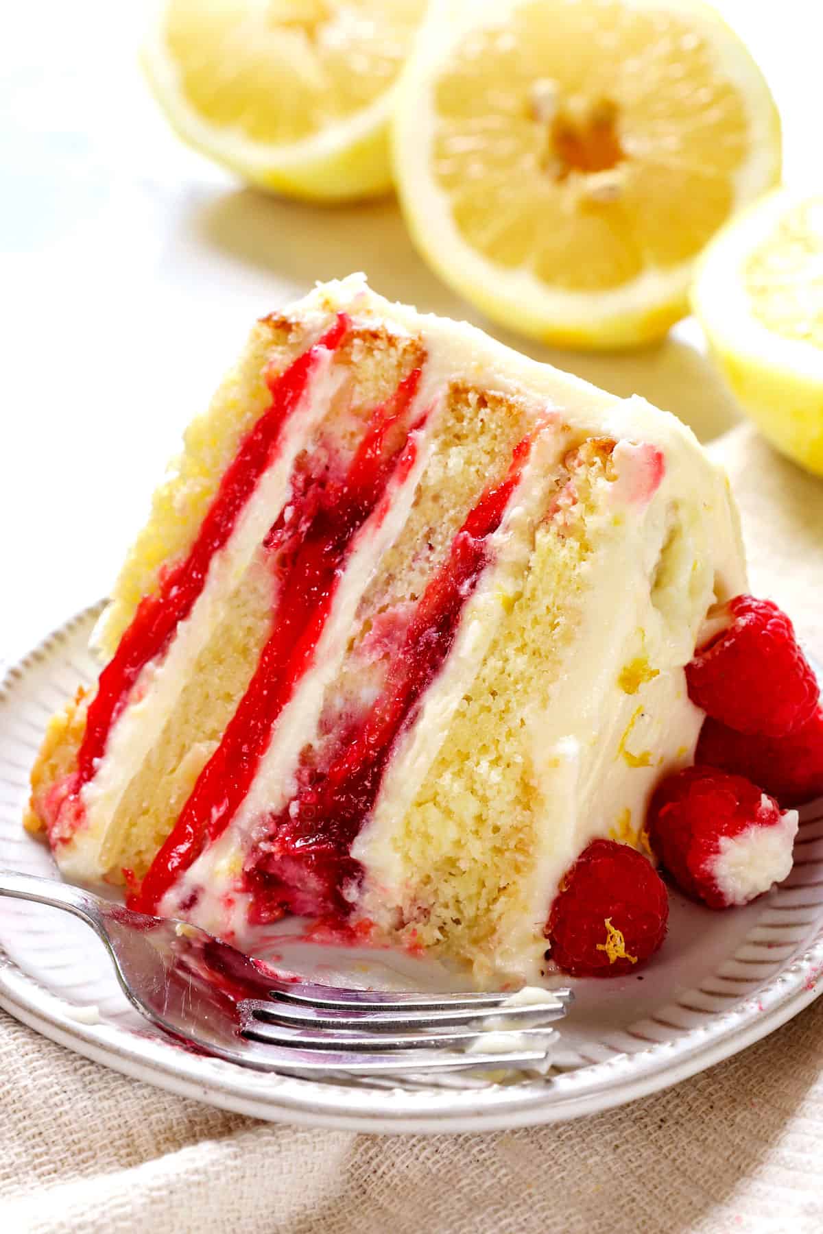 Lemon Raspberry Cake W/ Buttercream Frosting (2 Layer) (Catering Size)
