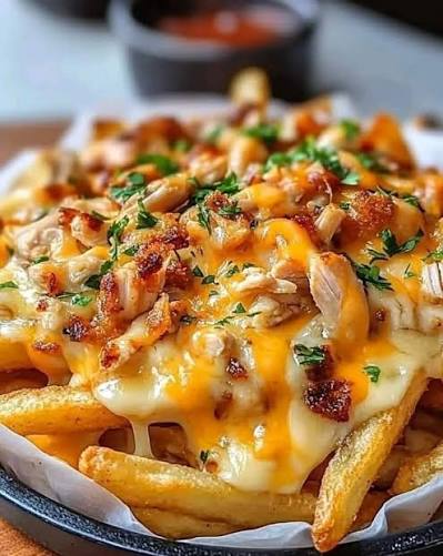 Loaded Chicken Bacon Mac n' Cheese Fries