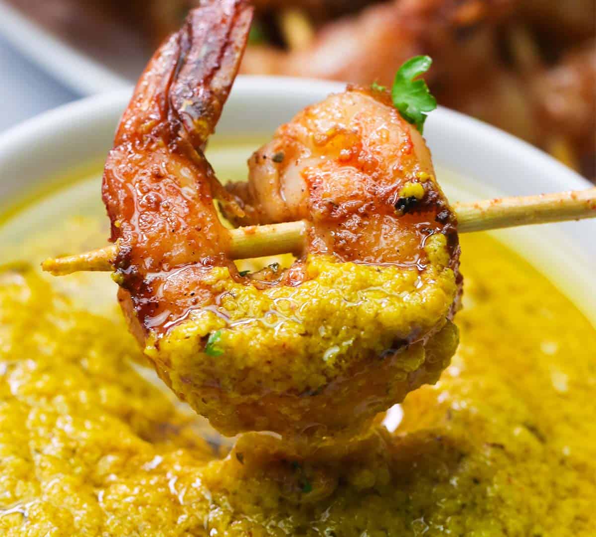 Jamaican Jerk Shrimp Kabobs w/ Vegetable Kabob