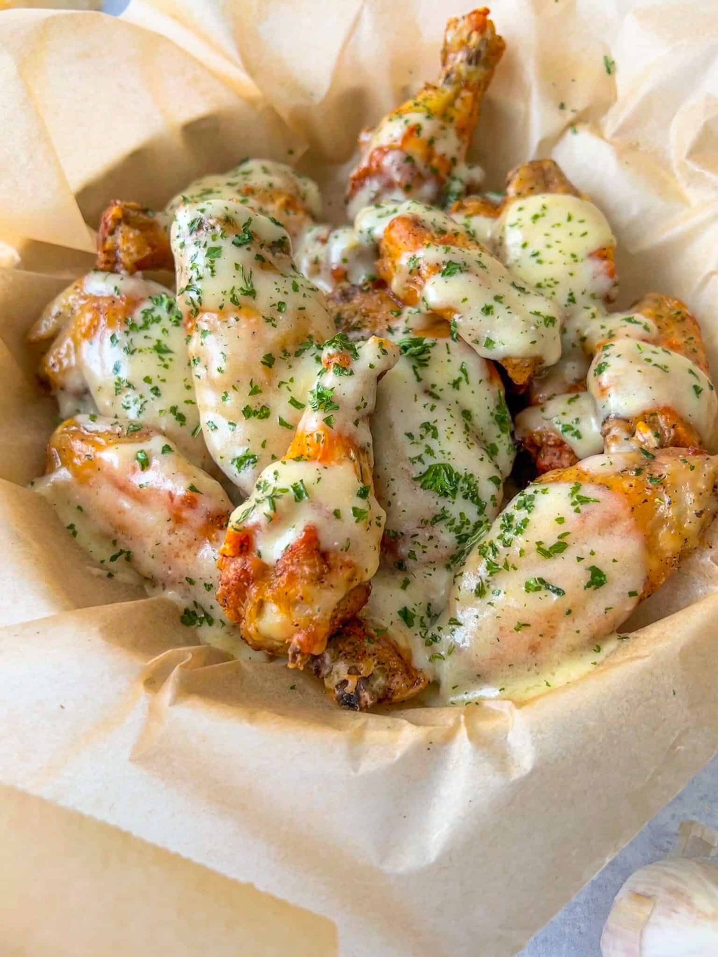Cheesy Garlic Wings
