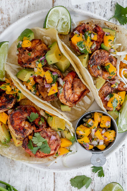 Jamaican Jerk Mango Shrimp Tacos