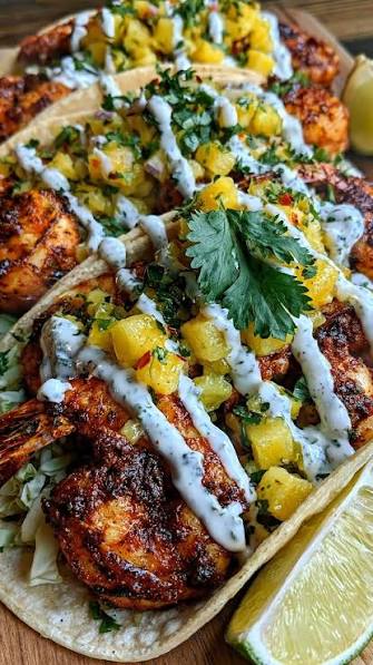 Jamaican Jerk Mango Shrimp Tacos