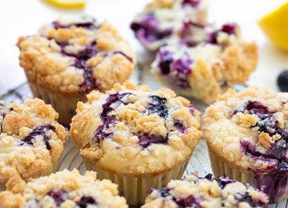 Lemon Blueberry Crumble Muffins