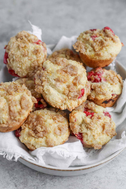 Lemon Raspberry Crumble Muffins