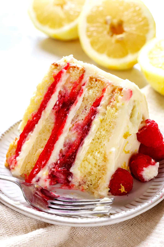 Lemon Raspberry Cake W/ Buttercream Frosting (2 Layer) (Catering Size)