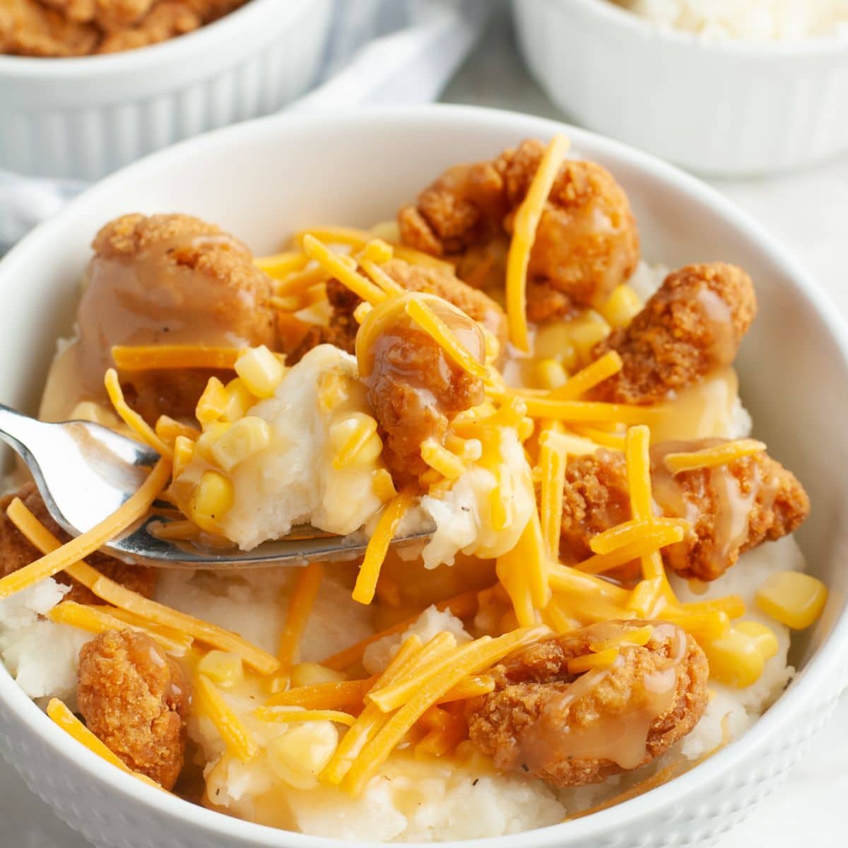 Loaded Chicken Mashed Potato Bowl