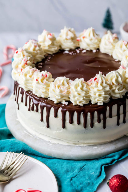 Peppermint Bark Cake (2 Layer) (Catering Size)