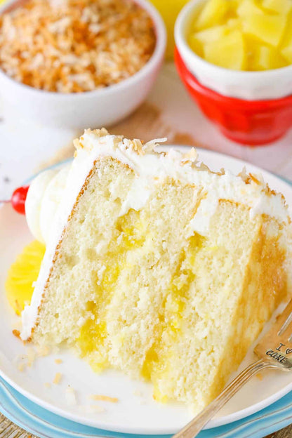 Pineapple Coconut Pina Colada Cake W/ Whipped Cream Frosting (2 Layer) (Catering Size)