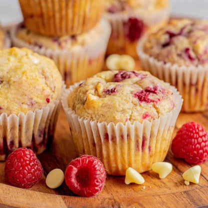 Raspberry White Chocolate Muffins