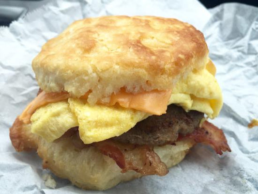 #12 (Sandwich) Sausage Bacon Egg & Cheese Biscuit