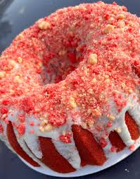 Strawberry Crunch Pound Cake W/ Cream Cheese Glaze (Catering Size)