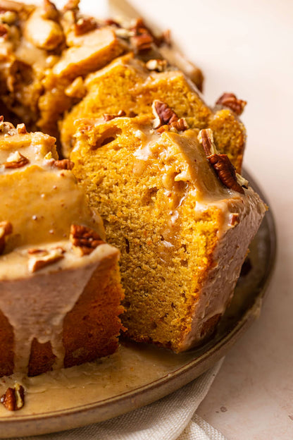 Sweet Potato Pound Cake W/ Marshmallow Cream Cheese Glaze