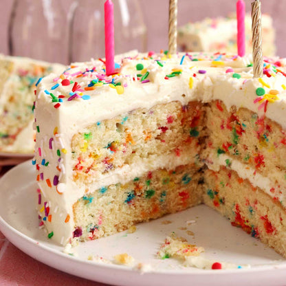 White Confetti Cake