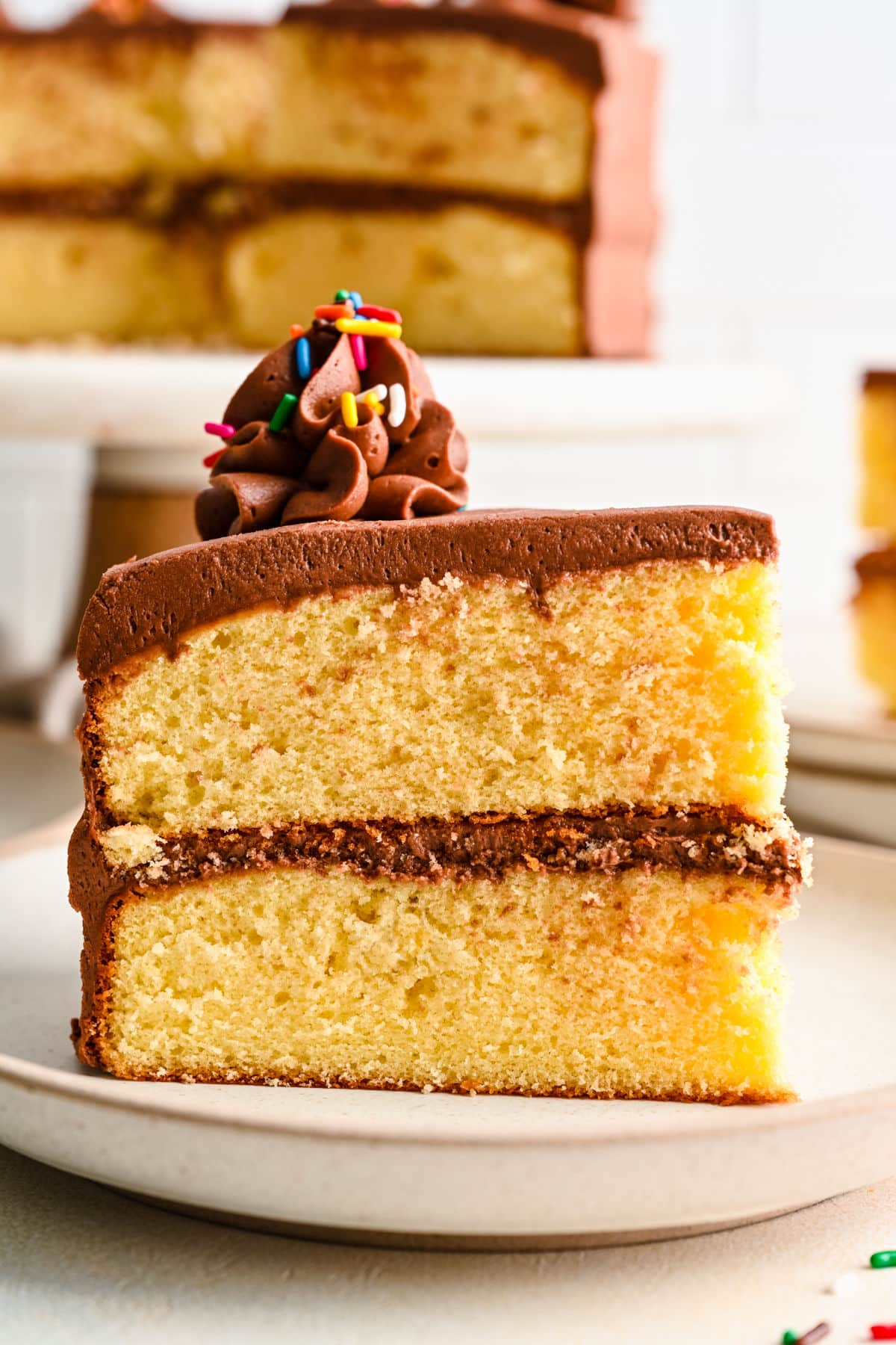 Yellow Cake W/ Chocolate Frosting